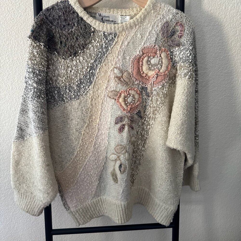 Vintage Western Connection‎ Beaded Sweater Size Large (Petite)